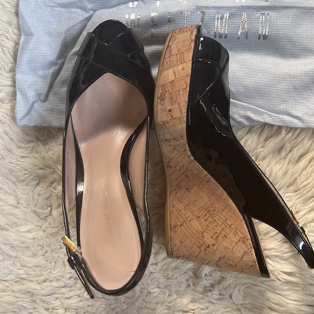 Stuart Weitzman Open Toe Sandals Size 7 Black - image 2